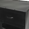 ROMAIN Industrial Black Metal Sideboard - 2 Doors, 2 Drawers