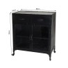 ROMAIN Industrial Black Metal Sideboard - 2 Doors, 2 Drawers