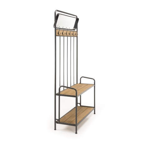 DORIA - Entryway Coat Rack with Mirror and 2 Shelves