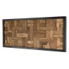 SAM - Décoration murale bois rectangulaire mosaïque Teck recyclé nature