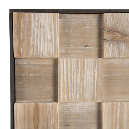 CARLA Sideboard 2 Doors Fir Wood and Metal Legs - Elegant Storage Solution