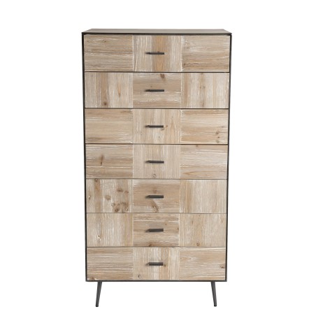 CARLA Chest of Drawers - Vintage Fir Wood and Metal Legs