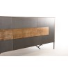 Buffet MAXENCE - Bois Teck Recyclé et Métal Gris Anthracite