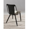 Lot 2 chaises noires acacia et acier LEANDRE
