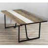 LEANDRE Rectangular Dining Table 200x100cm - Acacia Wood & Black Steel