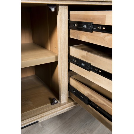 Buffet PALOMA en bois acacia et métal noir