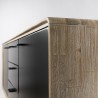 PALOMA Buffet - 3 Drawers 2 Doors Acacia Wood and Black Metal