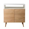 PEDRO Buffet 2 Doors Light Wood and White - Stylish Storage Solution