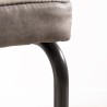 Lot de 2 chaises FANNY - Tissu taupe et métal noir