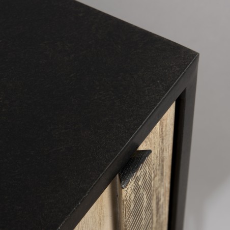 CARMEN - Acacia Wood 3-Door Buffet with Metal Legs