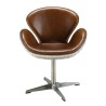 OCTAVE - NEVADA Vintage Brown Leather Armchair with Aluminum Legs