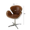 Fauteuil marron NEVADA vintage en cuir et aluminium