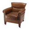 Fauteuil VERONE en cuir marron vintage - OCTAVE