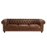 OCTAVE - Vintage Brown Leather Tufted Chesterfield Sofa 3 Seater