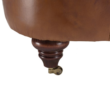 OCTAVE - Vintage Brown Leather Tufted Chesterfield Sofa 3 Seater