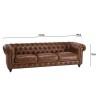 Canapé marron CHESTERFIELD capitonné vintage 3 places - OCTAVE