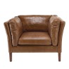 Fauteuil vintage en cuir marron OCTAVE MILANO