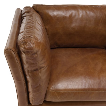 OCTAVE Vintage Brown MILANO Armchair - Wood Legs