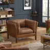 Fauteuil vintage en cuir marron OCTAVE MILANO