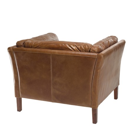 OCTAVE Vintage Brown MILANO Armchair - Wood Legs