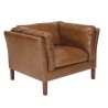 Fauteuil vintage en cuir marron OCTAVE MILANO