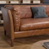 Canapé marron MILANO vintage cuir 3 places OCTAVE