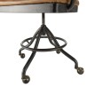 OCTAVE Vintage Brown Desk Armchair - Black Metal Legs & Wooden Armrests