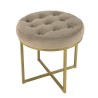 Tabouret rond AGATHE velours taupe 41x41cm