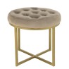 Tabouret rond AGATHE velours taupe 41x41cm