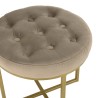 Tabouret rond AGATHE velours taupe 41x41cm