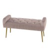 Banc de lit AGATHE velours rose poudré