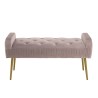 Banc de lit AGATHE velours rose poudré