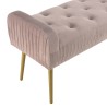 AGATHE - Powder Pink Velvet Bed Bench with Gold Metal Legs
