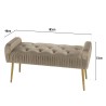Banc de lit AGATHE en velours taupe