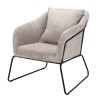 Fauteuil AGATHE - Velours côtelé gris perle