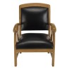 WALLY Teak and Black Leather Armchair