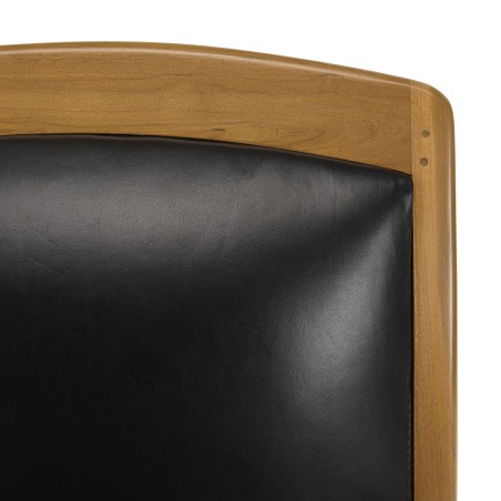 WALLY Teak and Black Leather Armchair
