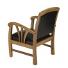 Teak and Black Leather Armchair DAK