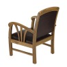 Fauteuil teck et cuir marron WALLY