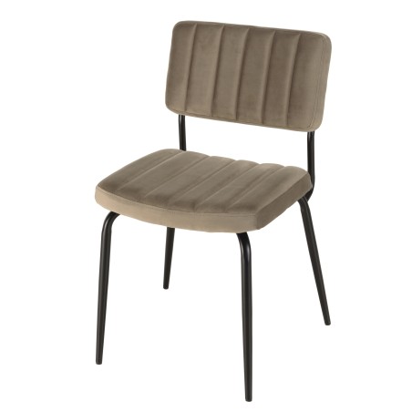 AGATHE Taupe Velvet Chair - Trendy and Comfortable Design