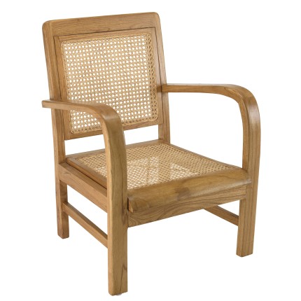 WALLY Light Brown Mindi Armchair with Cane Seat
