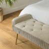 Banc de lit AGATHE en velours taupe