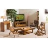 Console moderne marron 2 tiroirs bois Teck
