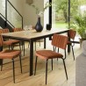 Chaise AGATHE velours orange pieds métal noir