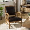 WALLY Teak and Brown Leather Armchair