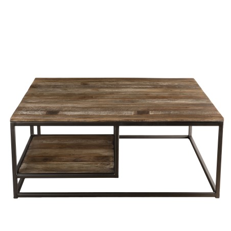 Table basse carrée SIXTINE 100x100cm Teck et Acacia Recyclé