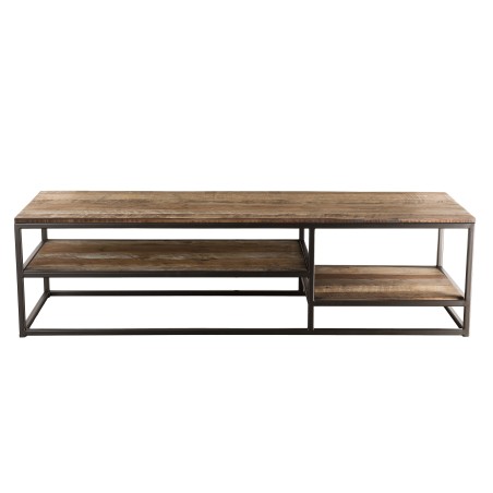 SIXTINE Brown Rectangular Coffee Table - Recycled Teak & Acacia Mahogany