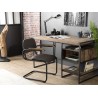 SIXTINE Brown Desk with 1 Compartment and 1 Shelf - Recycled Teak, Acacia Mahogany, Black Metal