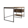 SIXTINE Brown Desk with 1 Compartment and 1 Shelf - Recycled Teak, Acacia Mahogany, Black Metal