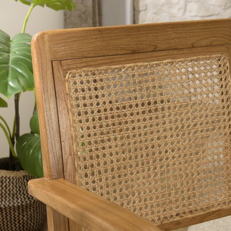 WALLY Light Brown Mindi Armchair with Cane Seat